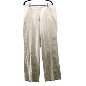 Casual Corner Beige Linen Blend Wide-Leg Trousers